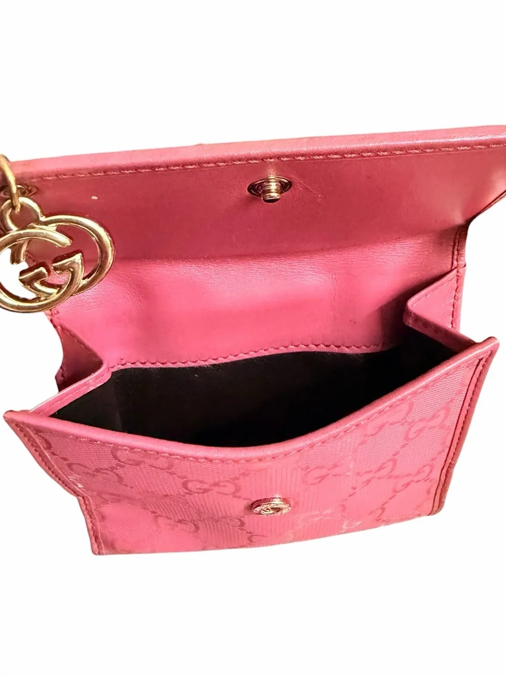AUTHENTIC Gucci Rose Pink GG Embossed Leather Wallet- FREE COA - Picture 5 of 10